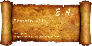 Ekstein Aliz névjegykártya
